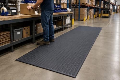 Guardian 24031002 Air Step Anti-Fatigue Floor Mat, Vinyl, 3'x10', Black, Reduces Fatigue and discomfort, Can be Easily Cut to fit Any Space