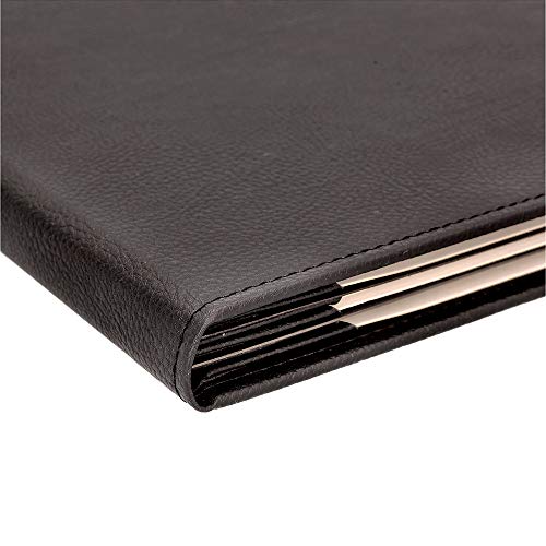 Menu Covers Made of Premium Faux Leather (10-Pack) - 8.5" X 11" - 6 Views - Black - color: Black, size: 6 Views