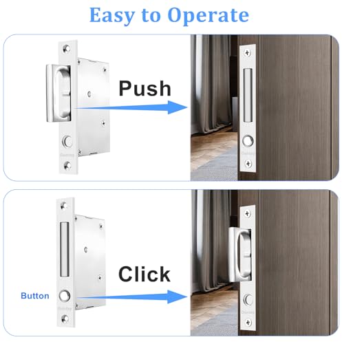 Dontay Sliding Pocket Door Handles,Heavy Duty Flush Edge Pull,4.72'',Nickel - color: Brushed Nickel, size: 4.72 inch (120 mm)