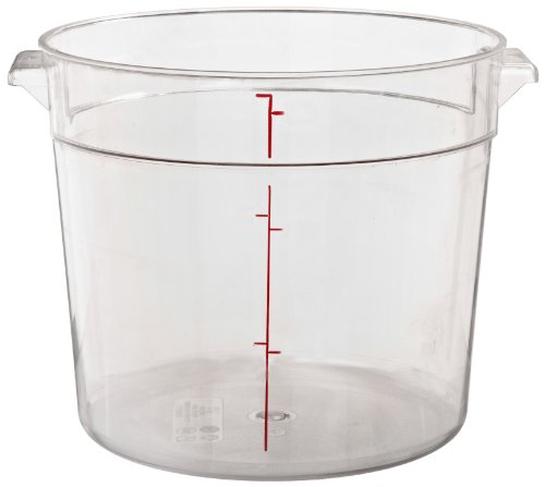 Cambro RFSCW6 6 qt Capacity, 9-15/16" Top Diameter x 7-15/16" Height, Camwear Clear Polycarbonate Round Food Storage Container (Cover Sold Separately)