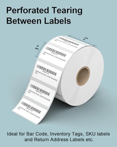 2"x1" 3-Proof Direct Thermal Barcode Labels Rolls for Zebra LP2824 ZD411 ZD410 ZD421 ZD420 GK420D, 24 Rolls 31200 Pcs Waterproof Return Address Label Used with Rollo MUNBYN Desktop Printer - color: 2"x1"-31200 Labels