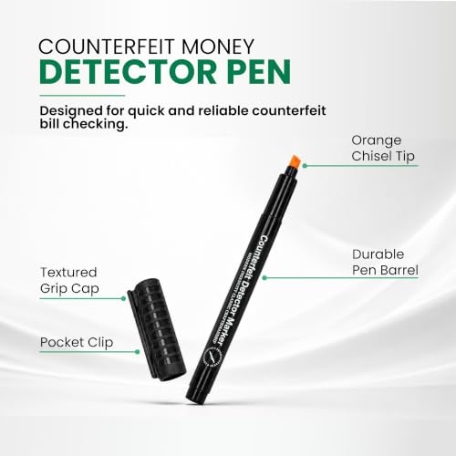 Counterfeit Money Detector Pen- 30 Pack Counterfeit Pen, 25% More Ink,Black - color: Black Counterfeit Markers
