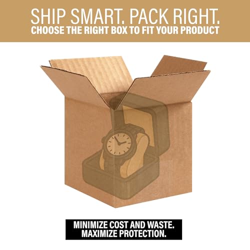 Bundle Of 25 Basic Corrugated Shipping Boxes (4 x 4 x 4") - size: 4 x 4 x 4"