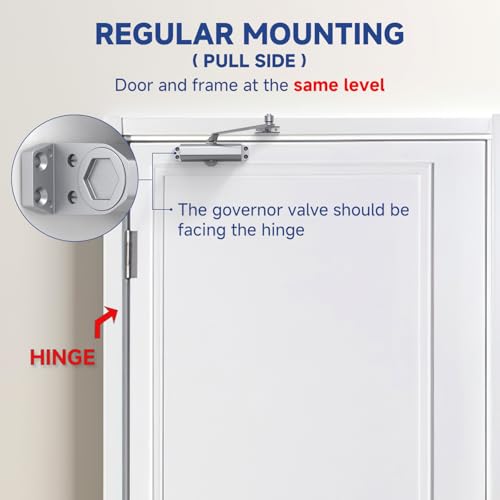 Automatic Door Closer Medium Size for Home & Commercial, Heavy Duty No Slam Mechanism, Silver - size: Medium, style: Silver