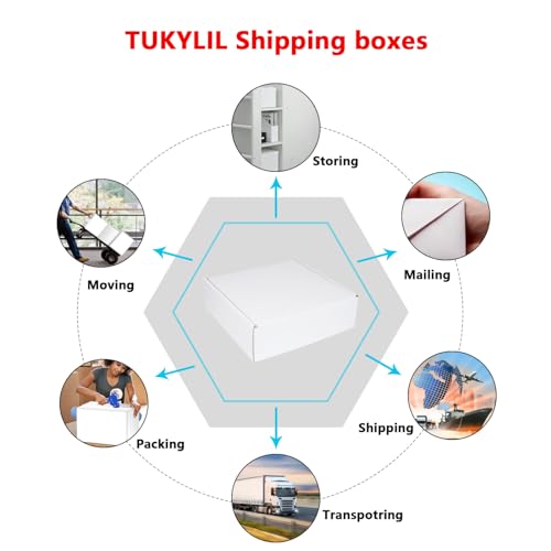 7x5x1 inches Shipping Boxes 25 Pack,TUKYLIL White Corrugated Cardboard Box,Mailer carton for Packaging Small Business,Gifts,Craft,Jewelry,daily supplies - size: 7x5x1 inches, style: 25 Pack~White