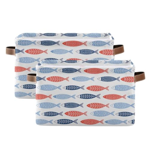 Fish Rectangular Storage Basket Organizer Bin Shelf Baskets For Clothes Gifts For Home Office Dorm - color: Fish1