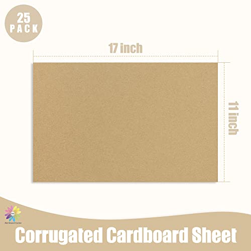 Mat Board Center 25 Pack 11x17 Corrugated Cardboard Sheets 1/8" Flat Pads - color: Brown, size: 11x17