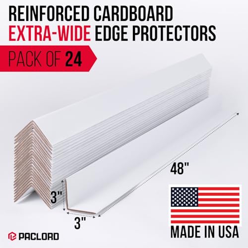 Extra-Wide 48" x 3" x 3" Reinforced Cardboard Edge Protectors - color: Thickness: 0.225", size: Pack of 24