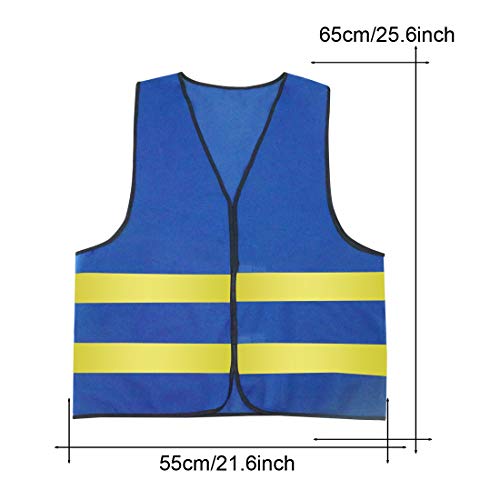 AIEOE Mens 5/10 Pack High Visibility Reflective Vest Hi-vis Bright Color Construction Safety Vest - color: 5 Pack-blue2