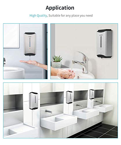AIKE Heavy Duty Automatic Soap Dispenser,37oz for Bathroom,Polished Steel - color: Polished Stainless Steel