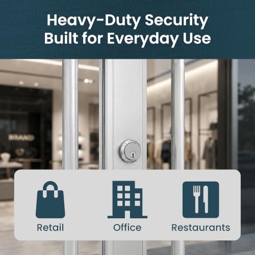 Keyed Hookbolt Set, Deadbolt, Double Keyed, Adams Rite, Aluminum 31/32" - color: Aluminum Silver, size: 31/32" Backset, style: Double Cylinder
