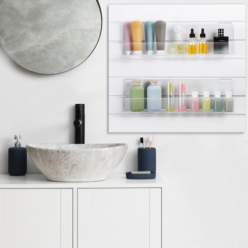 Briwooody Slatwall Shelf Acrylic Shelves, 17.8" Wide 3" Deep, Clear, 4 Pack - color: Clear, size: 17.8" Wide 3" Deep