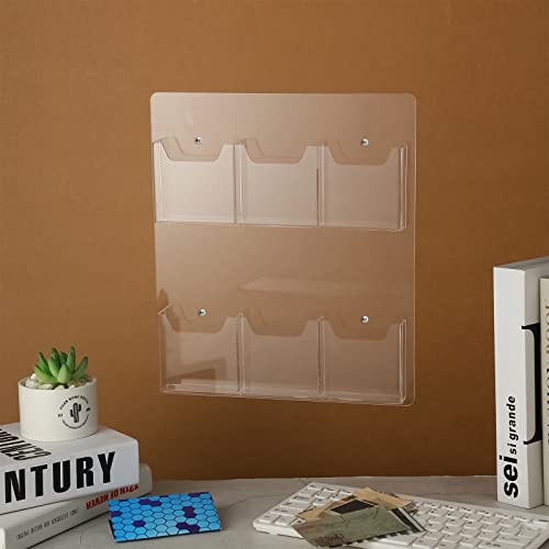Eersida 2 Pack Acrylic Pamphlet Holder Wall Mount, 6 Pockets 15 x 13'' - color: 6 Pockets, size: 15''x13''