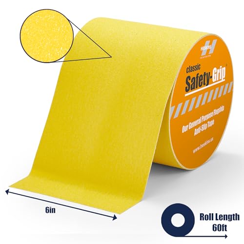 Heskins LLC Yellow Standard Safety Grip Anti Slip Tape (6" x 60ft) - size: 6" x 60ft