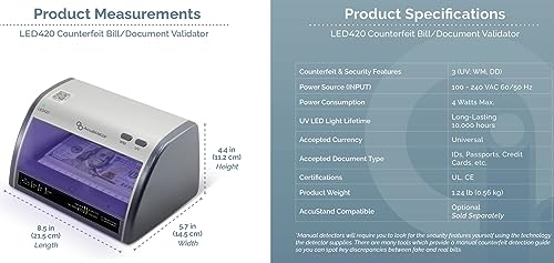 AccuBANKER LED420 Cash and Card Detector with AccuSTAND - style: Stand Bundle