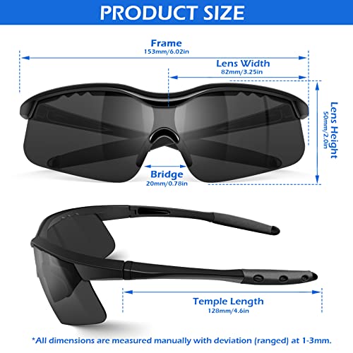 OXG 6 Pack Tinted Safety Glasses for Men Women, ANSI Z87.1 Eye Protection - color: Grey