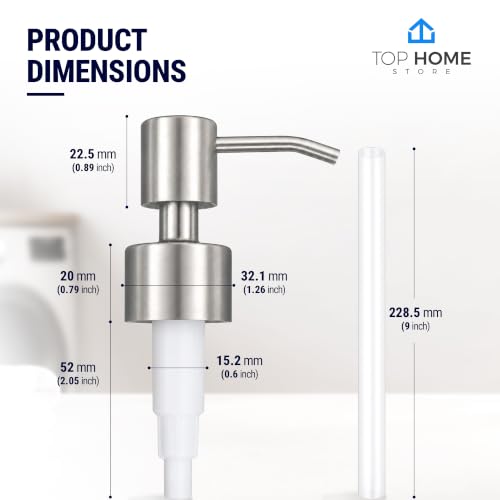 Replacement Soap Pumps for Bottles, Brushed Nickel, 2-Pack - color: Brushed Nickel, size: 2 Pack