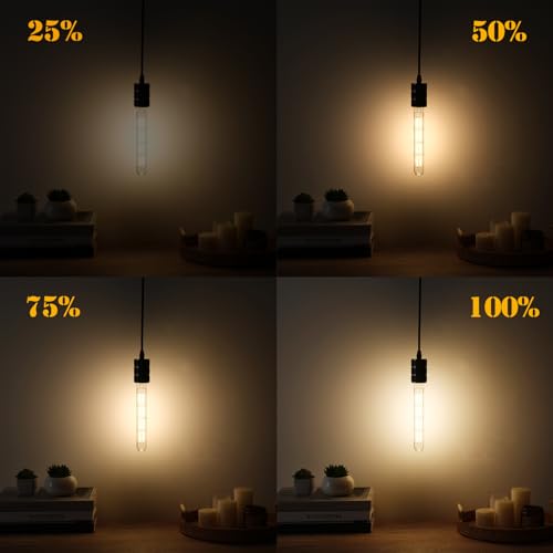 T10 Tubular Light Bulbs E26 Dimmable Led Bulbs 8W Led Edison Bulb 3000K - color: 8w=75w Soft White 3000k