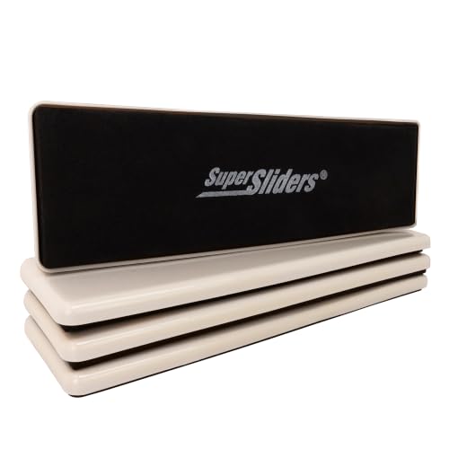 Super Sliders 2-1/2" x 9" XL Rectangle Reusable Furniture Sliders for Carpet, Anti-Slip Protective Furniture Moving Pads for Beds, Sofas, Dressers, Set of 4, Beige - style: For Carpet