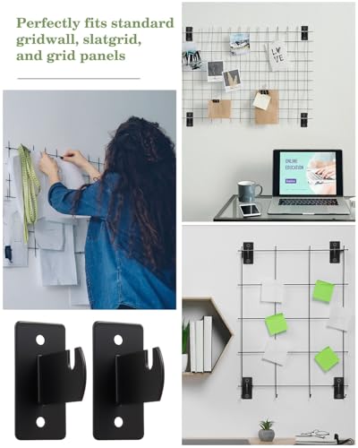8 Pcs Gridwall Mount Brackets, Metal Grid Wall Panel Display Hooks - style: 8 PCS