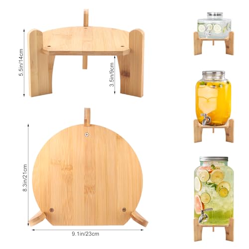 Wooden Drink Dispenser Stand, Beverage Dispenser Stand and Water Jug Holder, Drink Stand for Families, Parties and Catering Events, Fit Max 9 Inch Glass Water Pitcher Water Filter Bottle