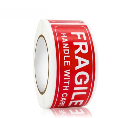 120/300 PCS Fragile Warning Labels Roll - Waterproof Self-Adhesive Handle with Care Stickers for Shipping, Moving & Packaging (120PCS) - size: 120PCS