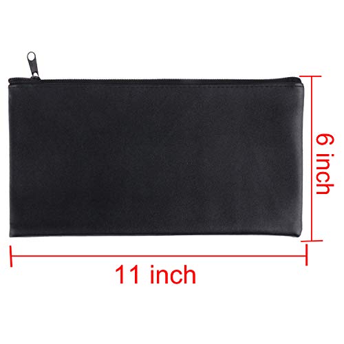 12 Pcs Bank Bag Money Pouch Security Bank Deposit Bags, Black - color: Black