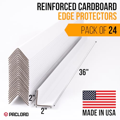 36" x 2" x 2" Reinforced Cardboard Edge Protectors, Pack of 24 - color: Thickness: 0.16", size: Pack of 24