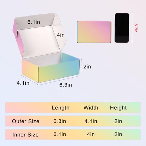 6x4x2 Shipping Boxes Small, 45 Pack Colorful Corrugated Cardboard Mailer Box for Small Business, Mailing, Packaging - color: Colorful, size: 6x4x2"-45 Pack