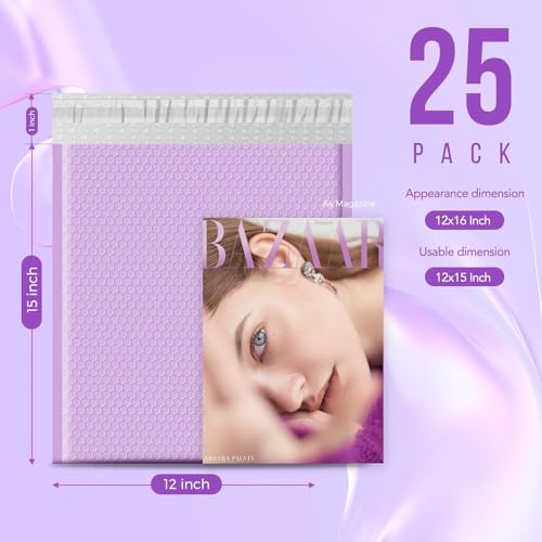 Fuxury Bubble Mailers 12x15 Inch Lavender Purple Padded Envelopes 25 Pack - color: Lavender Purple, size: 12x15" 25PC