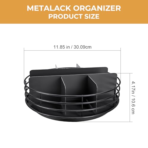 Snack Organizer - Versatile Snack Storage, Lazy Susan with Convenient Grab-and-Go Design, Metal Snack Holder for Home, Office, Breakroom, 11.85" L x 11.85" W x 4.17" H (Matte Black) - color: 1 Tier 12 Inch Black