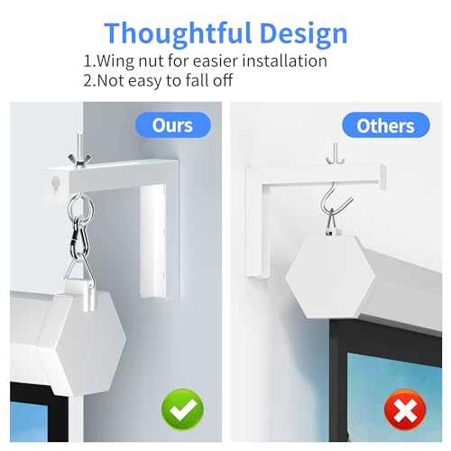 XINLEI Universal Projector Screen Wall Mount L-Brackets Hanging Ceiling Mount, 6 inch Adjustable Extension with Hook for Home Projector and Movie Screens, Hold up to 66 lbs, White PRL003W - color: White