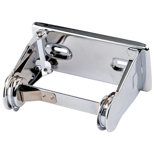 Winco White/Silver Single Toilet Paper Holder