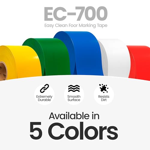 DuraMark EC700 Floor Marking Tape for Concrete and Pavement | Industrial Marking Tape for Warehouses | Long-Lasting | High Durability, Yellow, 2 Inches by 108 Feet - color: Yellow, size: 2 In X 108 Ft