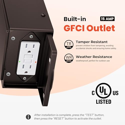Gleamz Porch Light with Outlet, Aluminum Front Door Motion Sensor Light, Oil Rubbed Bronze Front Porch Lights, Waterproof Outside Garage Lights for House, Outdoor Sconce with Outlet for Patio Backyard - color: ORB, size: 1-pack