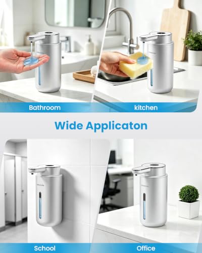 Touchless Automatic Liquid Soap Dispenser, Rechargeable Silver - color: Silver