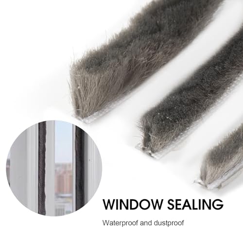 16 Ft (5m) 196 Inch Sliding sash Windows Doors Tape Pile Draught excluder Brush Seal Strip weatherstrip 7mm x 6mm (7/24 1/4 Inch, Gray) - size: 7mm * 6mm