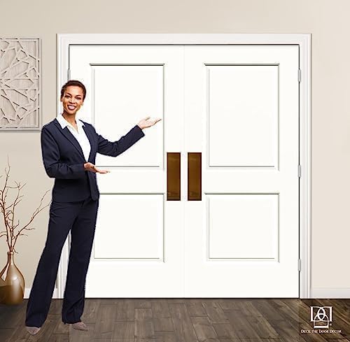 Deck the Door Decor | Door Push Plate - 3M Adhesive Mount - Multiple Sizes & Finishes (Shiny Brass, 3 x 12) (Pack of 2) - color: Shiny Brass, size: 3 x 12" (Pack of 2)