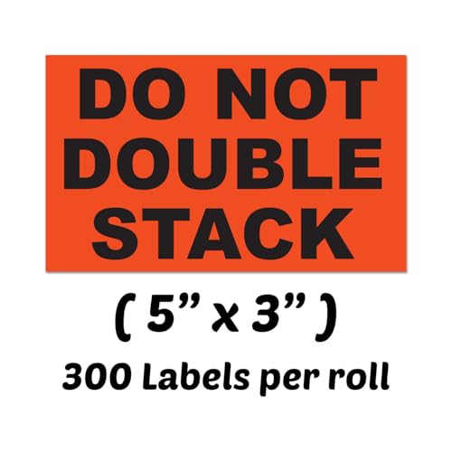 Do Not Stack Stickers, 3 x 5 inch, Fluorescent Orange, 300 Count