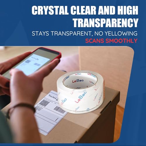 Heavy Duty Packing Tape Refills, Strong HD Clear Packaging Tape, 1.88 in. x 60 yd. x 2.7MiL, Secure Sealing for Cardboard Moving Boxes Shipping Supplies (12-Pack Refill) - size: 12-PACK REFILL