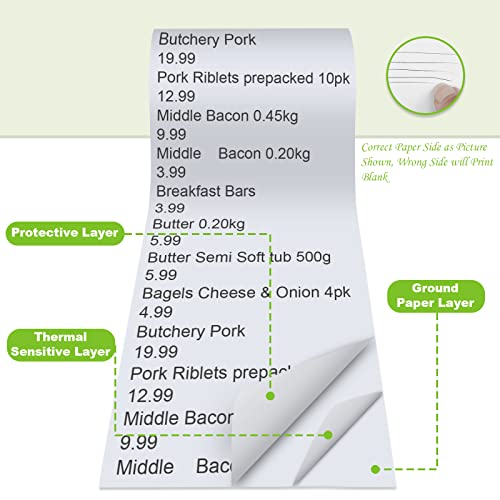 MFLABEL 2 1/4" x 50' Thermal Papers Cash Register POS Receipt Paper Credit Card Paper 5 Rolls - size: 2 1/4" x 50'