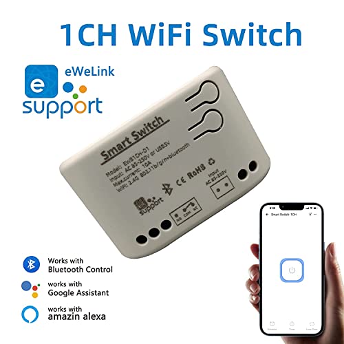 1 Channel Smart WiFi Relay Switching Module USB 5V/AC85V-250V, Supports Bluetooth Control, eWeLink App Remote Control, for Alexa Google Home - color: 1 Channel AC 85V-250V, size: Ewelink