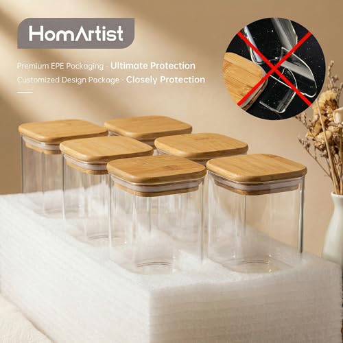 27oz Square Glass Food Storage Containers with Airtight Bamboo Lids, 4 Pack - color: 27oz 4 Pack