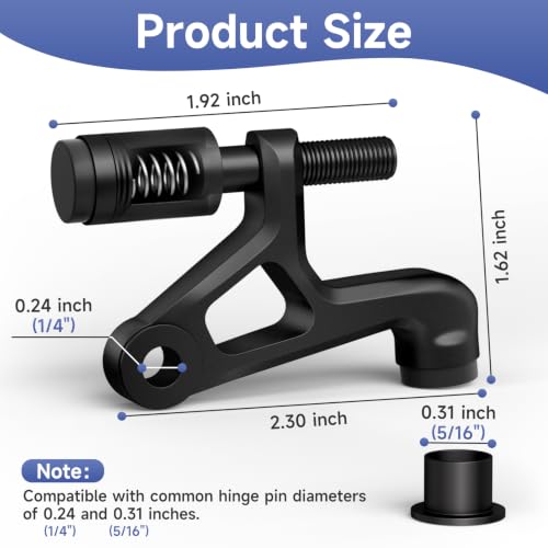 4PCS Hinge Door Stopper, Black Door Stops with Spring & Silicone Tips - color: Black