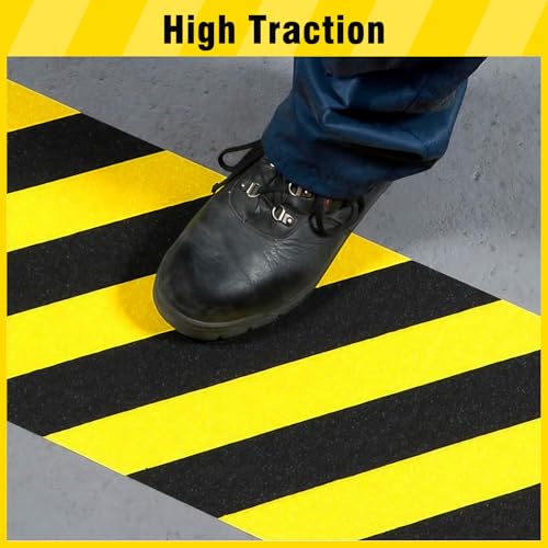 S&X Anti Slip Tape 12in x 33ft Grip Tape for Stairs & Ramps, Black/Yellow - color: Black/Yellow, size: 12" X 33'