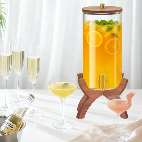 1.5 Gallon Glass Drink Dispenserfor Parties, Beverage Dispenser with Stand - color: Cross Stand