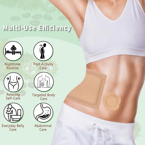 Castor Oil Patches, 60 Count, 4 Sizes, Disposable Self-Adhesive Pads