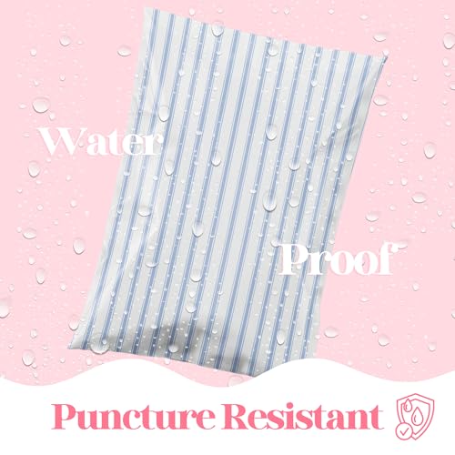 Pretty Package Store Poly Mailers 10x13, Blue Stripe, 100 Pack - color: Blue Stripes, size: 10x13