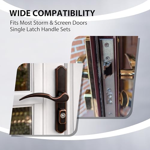 House Guard Storm Door Lock Body, Flat Slot, Adjustable 22/26mm Backset - style: Compatible with American-style lock cylinders