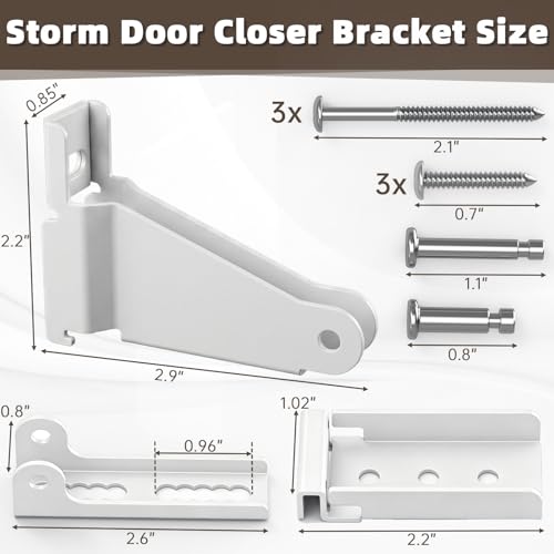 Thickened Storm Door Closer Bracket, Durable Storm Door Replacement Kit - size: 2pack white